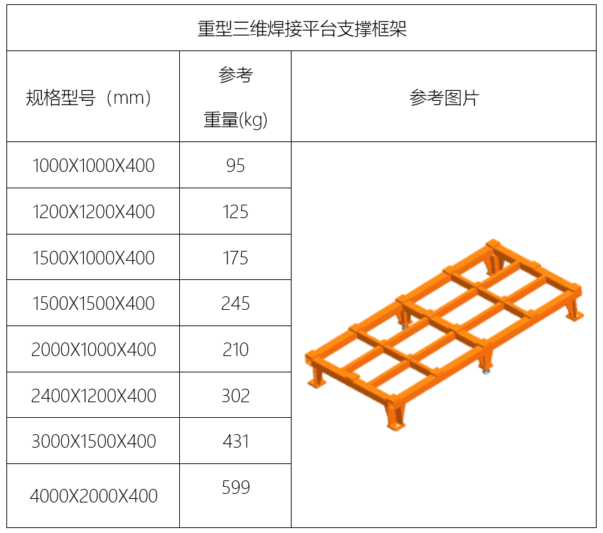 重型三维焊接平台支撑框架